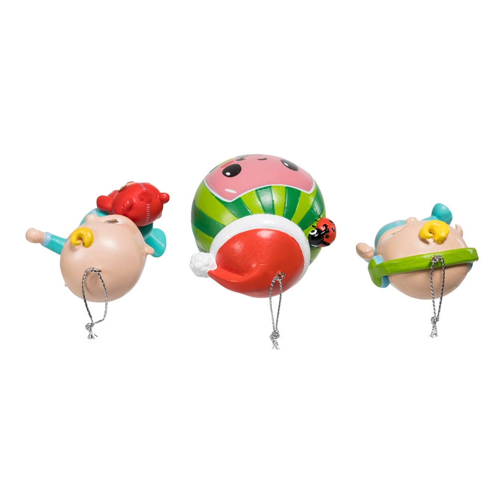 Kurt Adler Cocomelon 3-Piece Ornament Set